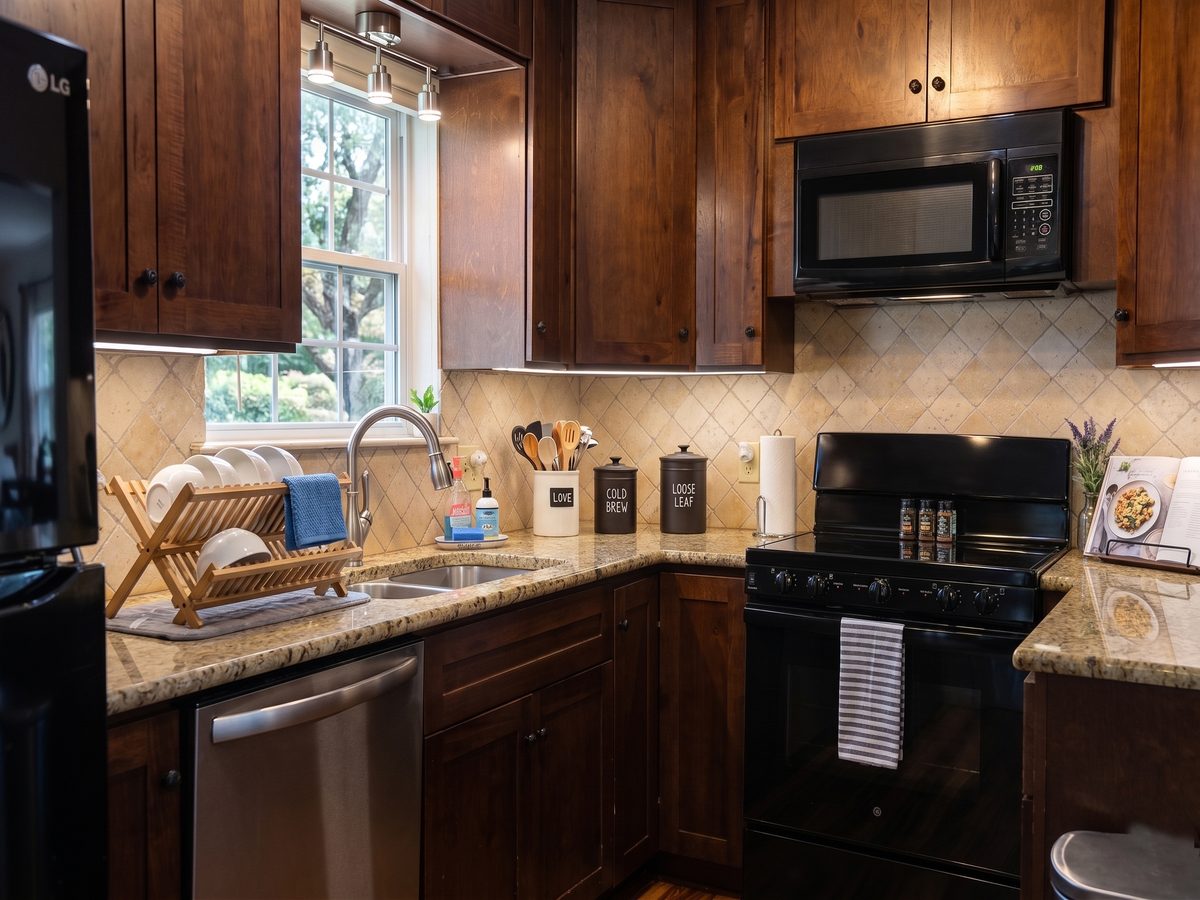 Modern kitchen in Waco short-term rental co-hosted by Rocking Diamond Properties